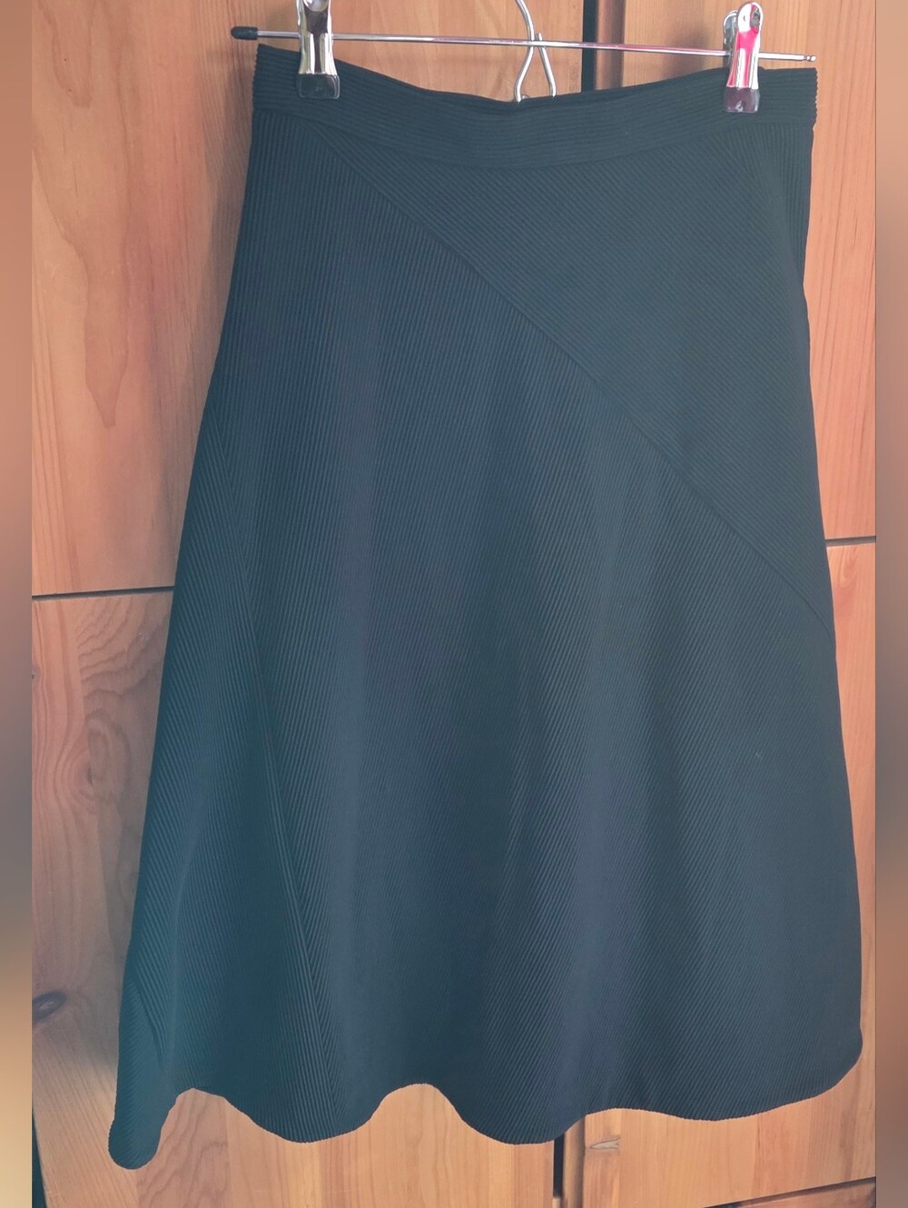 Sandro Paris Black Textured Stretch A Line Skirt Size 6